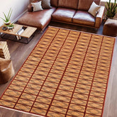 handmade Modern Gabbeh Beige Rust Hand Knotted RECTANGLE 100% WOOL area rug 6  x 9